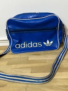 Adidas Vintage Retro Messenger Flight Bag Timeless Classic Blue & White (896) - Picture 1 of 9