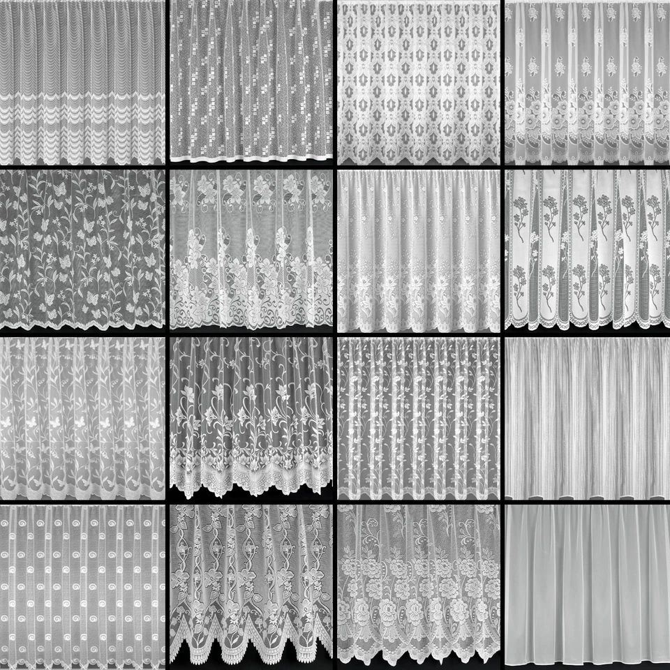White Net Lace Window Curtains - Sold By The Metre - Image 1 of 1