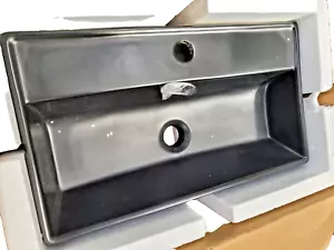 Swiss Madison Claire 22 Zoll Rechteck Wandmontage Badezimmer Waschbecken in Mattschwarz - Bild 1 von 4