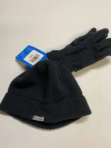 Columbia Boulder Springs Black Hat and Glove Set Youth Size Medium Fleece New - Picture 1 of 1