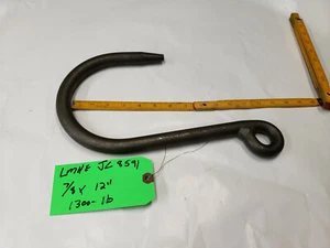 LMHE JC8591, Gancio a J per Sollevamento Fonderia in Acciaio 1300 libbre Portata 7/8" x 12" MADE USA - Foto 1 di 5