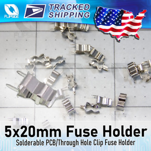 50pcs 5x20mm PCB Fuse Holder Chassis Mount 5*20 Metal Fuse Clip 25 Pair DIP USA