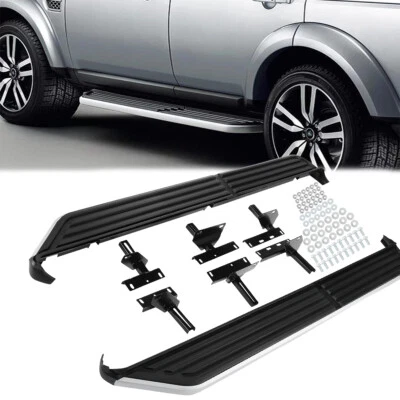 Side Steps For Land Rover Discovery 3 & 4 Running Boards Black&Silver 2004-2016 - Image 1 of 4
