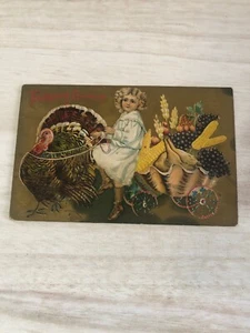 Antique Thanksgiving Greetings Postcard Divided Back PC7 - Picture 1 of 10