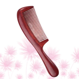 Round Handle Comb Natural Whole Wood Hair Comb Anti-Static Comb - Picture 1 of 11