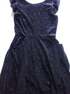 Girls Lilt Dress Size 12 Flutter Sleeve Black with Glitter Special Occasion - Picture 1 of 18