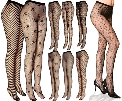 Sexy Multi Pattern Fishnet Leopard Zebra Geometric Pantyhose - Image 1 of 2