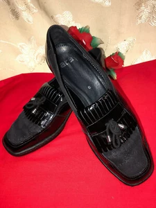 ARA Made in Indonesia Women Black Patent Leather Low Wedges shoes . US Sz.8M. - Picture 1 of 12