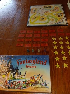 Vintage 1956 Walt Disney's Fantasyland Board Game  With Original  Wooden Pawns.  - Picture 1 of 11