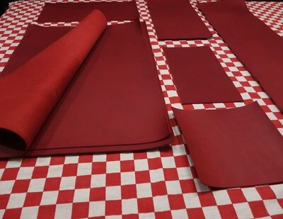 Horween 4 oz. PANELES DE CUERO LATIGO ROJO OSCURO, SELECCIONA TU TALLA. Foto 1 de 4