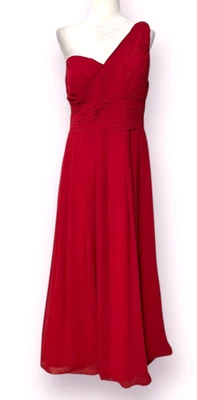 Vestido formal Bill Levkoff rojo de dama de honor de un hombro talla 14 para mujer Foto 1 de 4