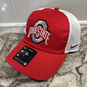 NEW Nike Ohio State Buckeyes Club Hat Cap New Red/White On-Field Adjustable M/L - Picture 1 of 5
