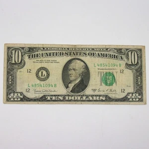 1969-C $10.00. Bill from San Francisco F.R.B. Nice U.S. Banknote L - Picture 1 of 2