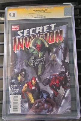 Marvel Comics Secret Invasion #2 CGC SS 9.8 Dell'Otto Cover Brian Michael Bendis - Image 1 of 3
