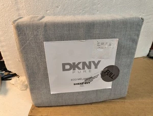 DKNY PURE Eco Melange Full Size 4pcs Bed Sheet Set Soft Comfort (Gray) - Picture 1 of 3
