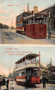 POSTCARD   ACCRINGTON   TRAM THEME  ANCIENT AND MODERN     MULTI VIEW - Picture 1 of 2