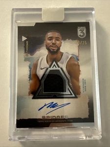 Mikal Bridges 2024-25 Topps 3 Encased GU Jersey On Card Auto Sp Gold #08/25 Rare - Picture 1 of 2