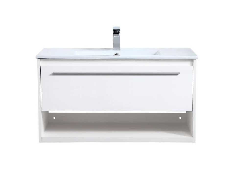 Elegante iluminación VF43036 Kasper 36" montado en la pared lavabo individual - blanco Foto 1 de 1