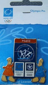 ALPHA BANK THE OFFICIAL BANK PANORAMA 2003 RHODES ΡΟΔΟΣ- ATHEN 2004 OLYMPIC PIN - Bild 1 von 1