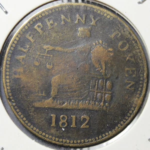 LC-48B1 1812 Bajo Canadá Imitación Tiffin Medio Penny Fiken Bretón 960 - Imagen 1 de 2