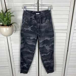 Aritzia TNA Alix Jogger Pants Eclipse Gray Camo Twill Drawstring Womens Size XS - Picture 1 of 11