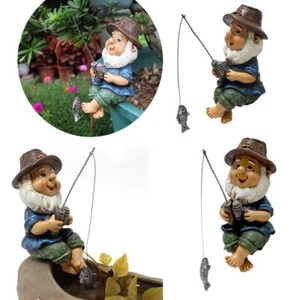 Runmeihe Fishing Gnome Statue Garden Decoration Resin Dwarf Creativity Outdoor - Picture 1 of 10