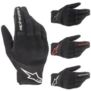 Alpinestars Copper Short Summer Motorcycle Gloves Sports Motorbike Black Red - Picture 1 of 8