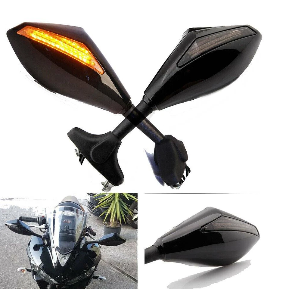Espejos retrovisores laterales con señales de giro LED para motocicleta para Triumph Daytona 675 675R Foto 1 de 4