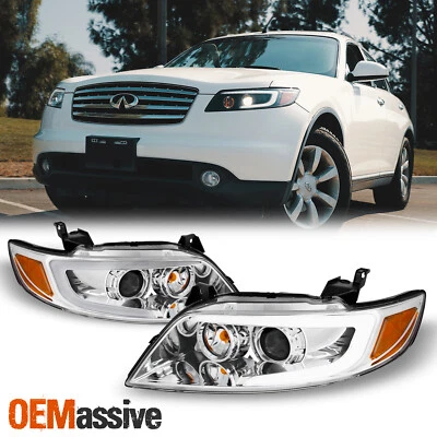 [SWITCHBACK Turn Signal] Fit 2003-2008 FX35 FX45 DRL LED Projector Headlights - Image 1 of 4