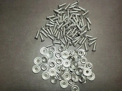 100pc Chevy Buick Cadillac #8 x 5/8" w/#6 head stainless door kick panel screws  - Image 1 of 4