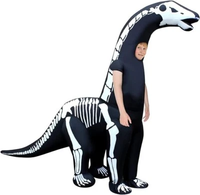 Disfraz de esqueleto inflable Diplodocus para niños traje de dinosaurio inflable Halloween Foto 1 de 4