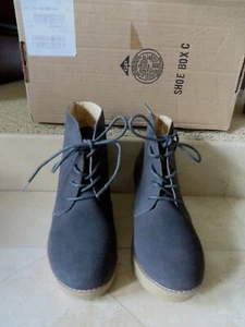 Mujer Eddie Bauer Wedge Heel Grey Suede Lace Up Tobilleras Talla 7 NIB - Imagen 1 de 10
