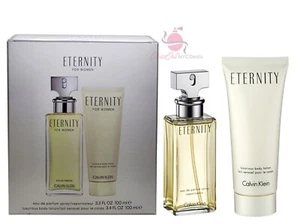 Calvin Klein Eternity Perfume for Women 2PC Set-3.3 oz EDP Sp+3.4 oz Body Lotion - Picture 1 of 5