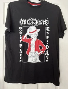 One Piece Monkey D Luffy T-Shirt Xtra Large Black Graphic Print - Picture 1 of 4
