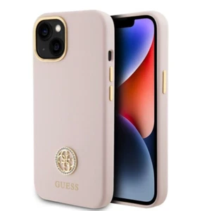 Genuine Guess Charmed Metal Logo Collection Impact Case For iPhone 15 - Pink - Photo 1 sur 6