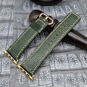 Lizard Leather Watch Band for Apple Watch size 42/44/45mm Exotic Leather - Picture 1 of 12