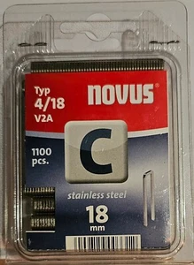 1100 Novus V2A graffette posteriori strette acciaio inox C 4 graffette 18 mm # 042-0459 - Foto 1 di 1