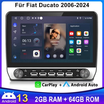 Carplay Android 14 Autoradio GPS NAVI BT FM WIFI Für Fiat Ducato 2006-2024 2+64G - Bild 1 von 4