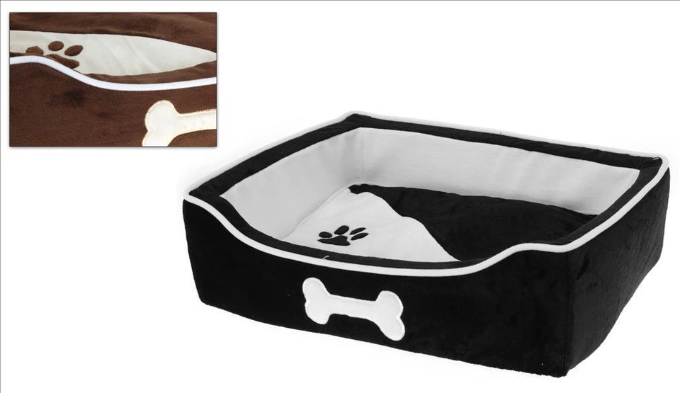 KOOPMAN INTERNATIONAL Hundekorb 56 x 46 cm - Extraweich & Flauschig - Hundebett Hundeplatz Korb Hund
