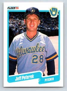 1990 Fleer Jeff Peterek RC Milwaukee Brewers #333