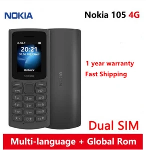Original Nokia 105 4G Black Red Blue Dual SIM Unlocked classic phone  - Afbeelding 1 van 15