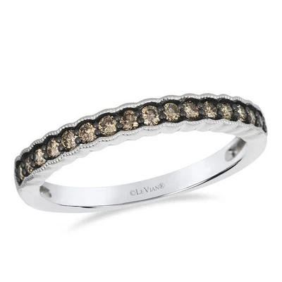 Anillo LeVian de oro blanco de 14K para mujer con diamante marrón de 0,29 quilates talla 6,5 Foto 1 de 4