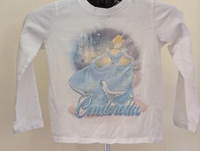 Disney Princess Cinderella Girls Size M(7-8) White Long sleeve Pull Over Shirt  - Image 1 of 4