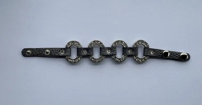 Premier Designs «Starlet» посеребренный серый кожаный браслет. Защелкивающаяся застежка - Изображение 1 из 4