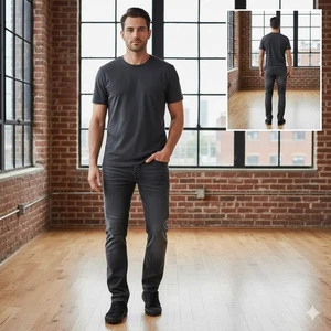 Pantalones de mezclilla prAna Bridger ajustados para hombre talla 34x30 negros - Imagen 1 de 10