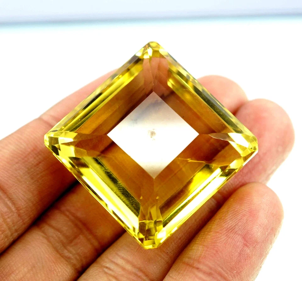 Natural Certified 143 Ct Radiant Cut Yellow Citrine Brazilian Loose Gemstone - Image 1 of 4