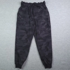 Lululemon Stretch hoch geschnittene Jogginghose Damengröße 8 schwarz Tarnmuster 26" Schrittlänge - Bild 1 von 15