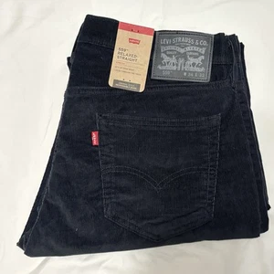 NWT Levi’s 559 Corduroys Black Relaxed Straight-Size 34X32 Irregular Men’s - Picture 1 of 12