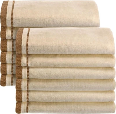 Toallas para dedos de terciopelo 100 % algodón - Paquete de 12 11 por 18 pulgadas - Decorativas, extra Foto 1 de 4