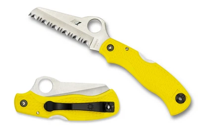 Spyderco Knives Saver Salt Series Lockback Yellow FRN H2 C118SYL - Image 1 of 4
